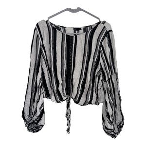 💜 5 for $15 EC BEBO Vertical Striped Boho Goth Crop Top XL
